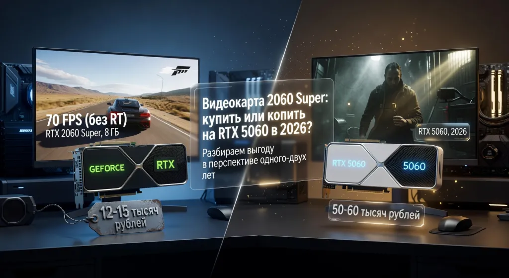 Видеокарта 2060 Super купить или копить на RTX 5060 в 2026: разбираем выгоду в перспективе одного-двух лет