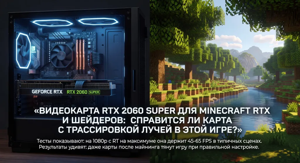 Видеокарта RTX 2060 Super для Minecraft RTX и шейдеров: справится ли карта с трассировкой лучей в этой игре